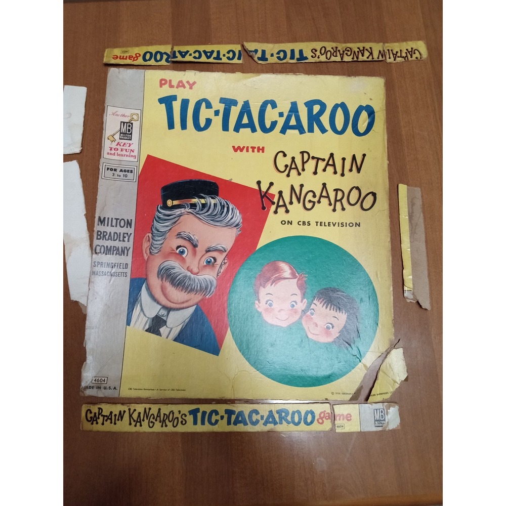 Captain Kangaroo Tic Tac Roo Game Milton‎ Bradley Vintage 1956 CBS Television